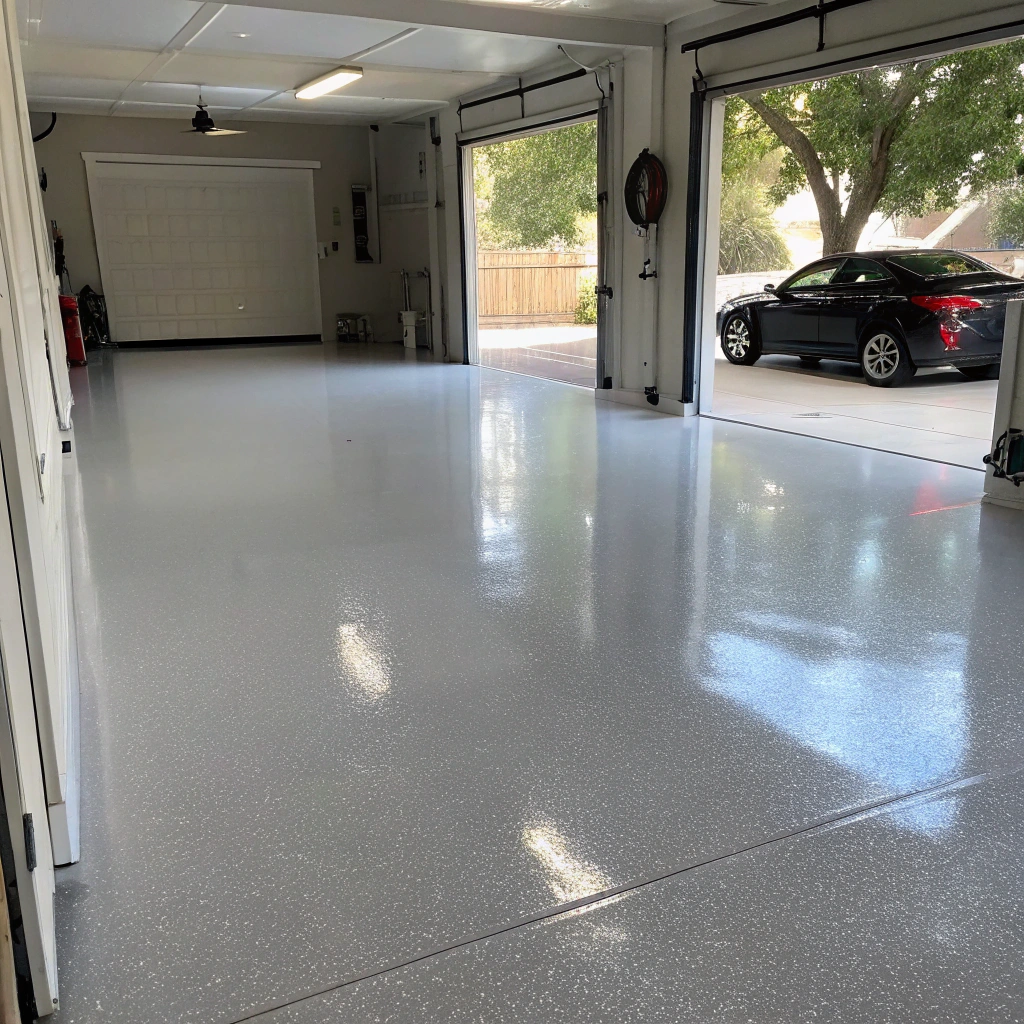 Finished epoxy coated garage floor Hobart after professional crack repair